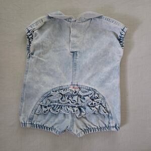 Vintage Ruffle Bum Denim Romper 3-6 months